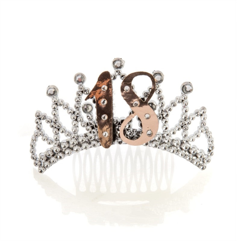 18th Rose Gold Silver Tiara ShopFrenzy