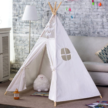 5 Poles Giant Kids Teepee Tent (Natural Canvas) ShopFrenzy