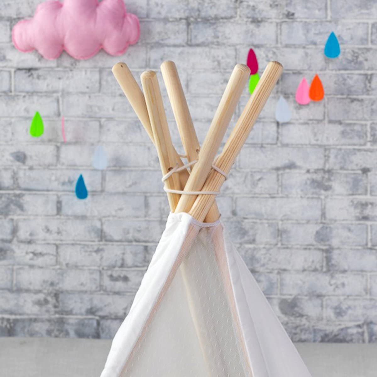 5 Poles Giant Kids Teepee Tent (Natural Canvas) ShopFrenzy