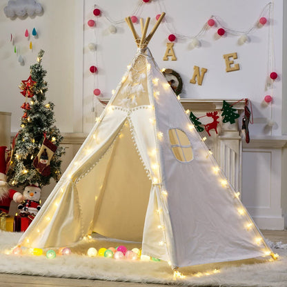 5 Poles Giant Kids Teepee Tent (Natural Canvas) ShopFrenzy