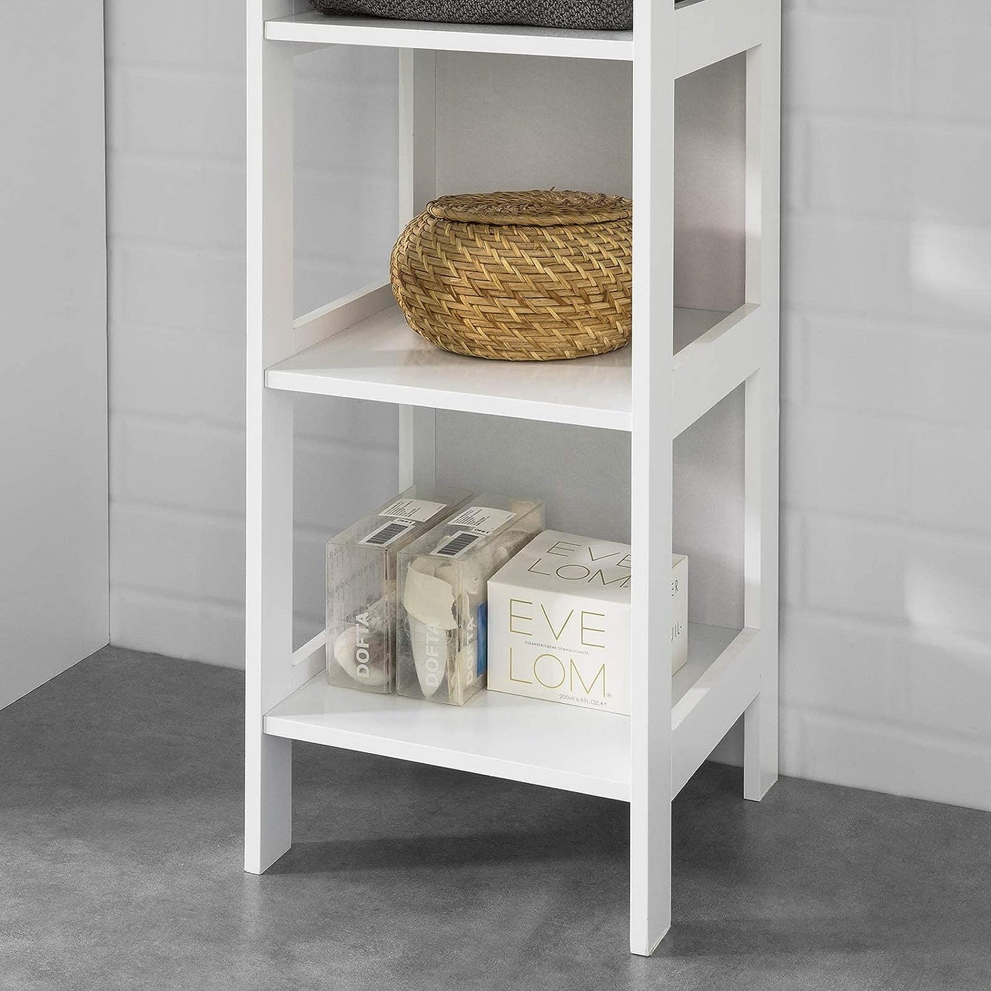 5 Tier Bathroom Shelf Cabinet, White ShopFrenzy