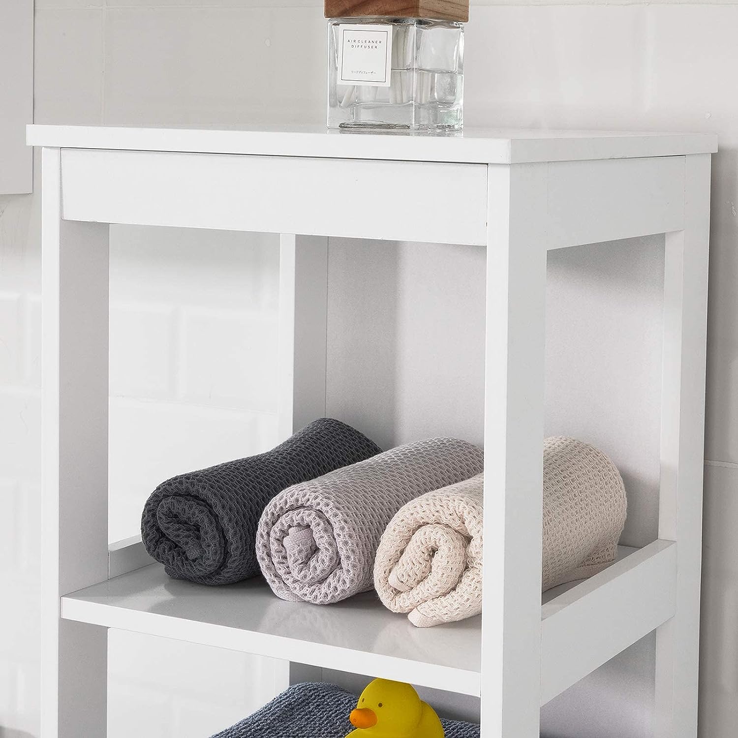 5 Tier Bathroom Shelf Cabinet, White ShopFrenzy