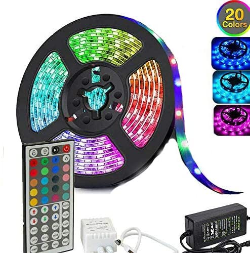 5050 RGB LED Strip Lights Waterproof SMD 300 IP65 5m 12V 44key IR Controller ShopFrenzy