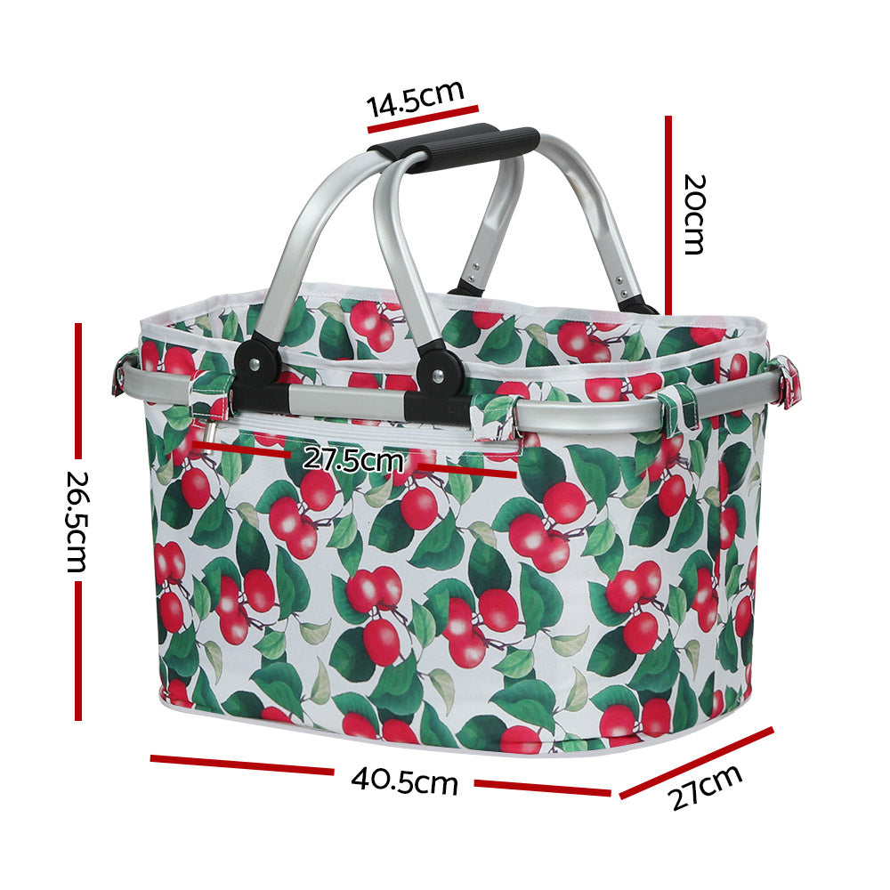 Alfresco Picnic Bag Basket Folding Hamper Camping Hiking Insulated Outdoor ShopFrenzy