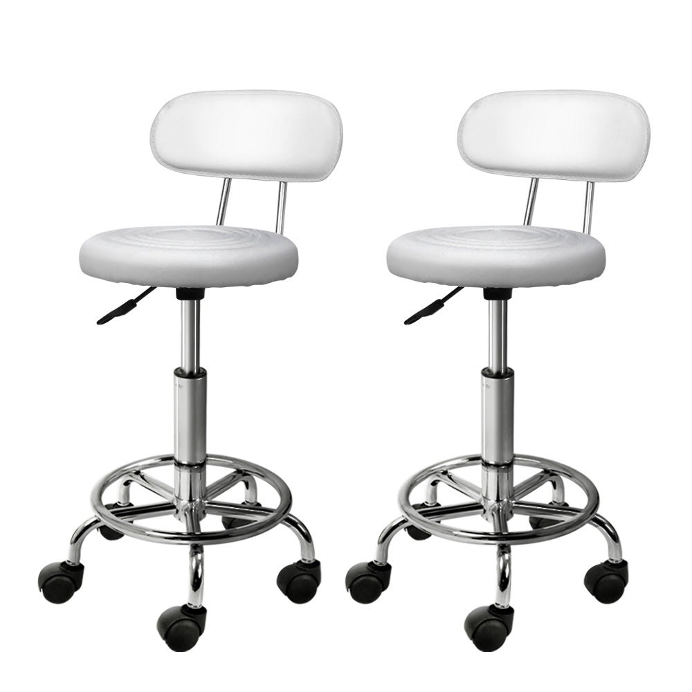 Artiss 2X Saddle Salon Stool Swivel Backrest Chair Barber Chair Hydraulic Lift ShopFrenzy