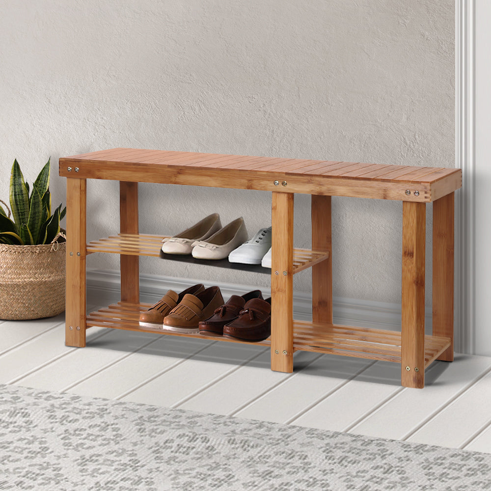 Artiss Bamboo Shoe Rack Bench ShopFrenzy