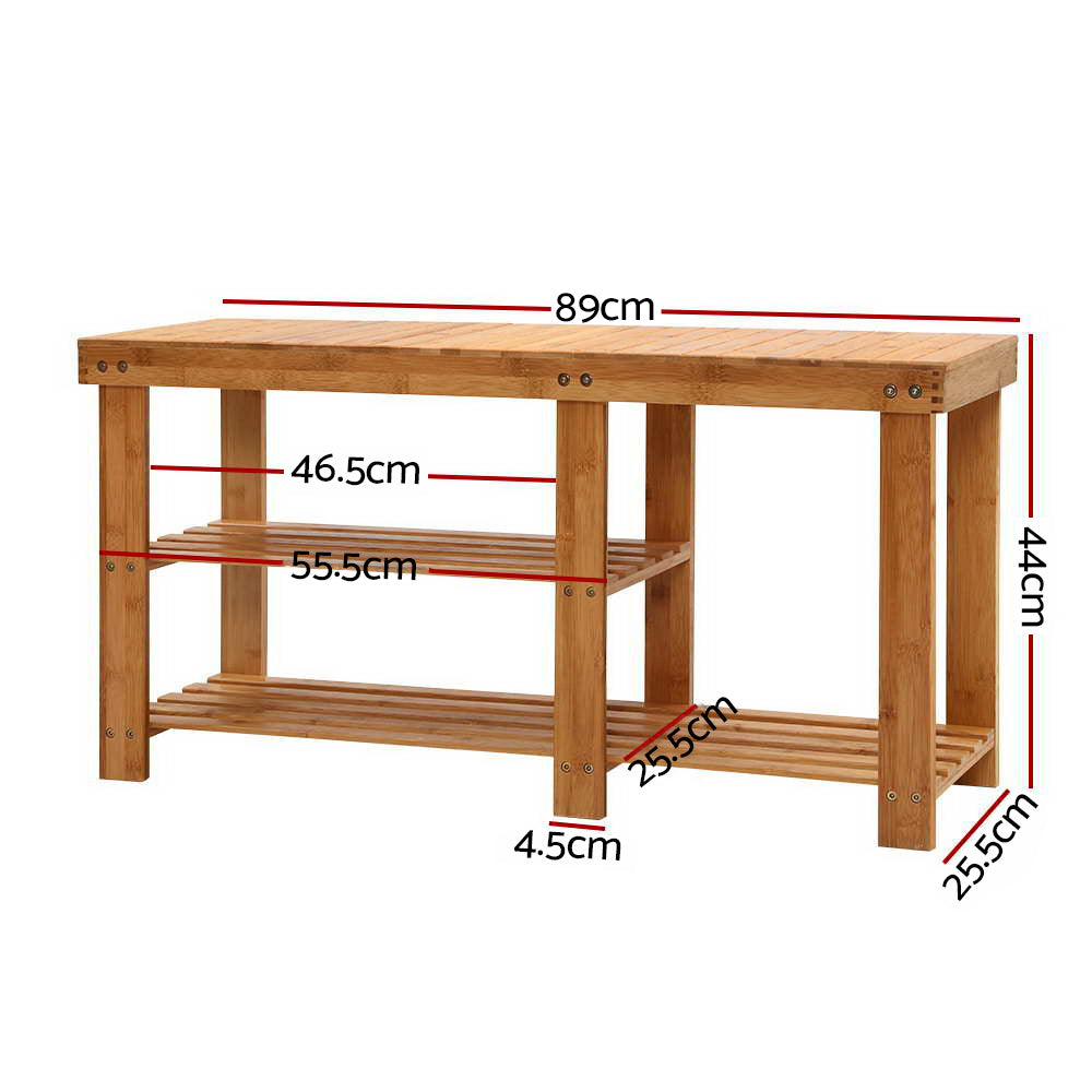 Artiss Bamboo Shoe Rack Bench ShopFrenzy