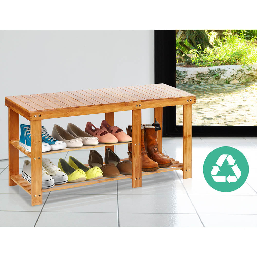 Artiss Bamboo Shoe Rack Bench ShopFrenzy