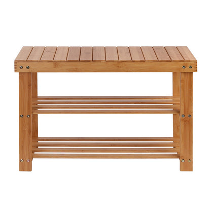 Artiss Bamboo Shoe Rack Wooden Seat Bench Organiser Shelf Stool ShopFrenzy