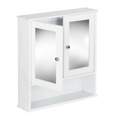 Artiss Bathroom Tallboy Storage Cabinet with Mirror - White ShopFrenzy