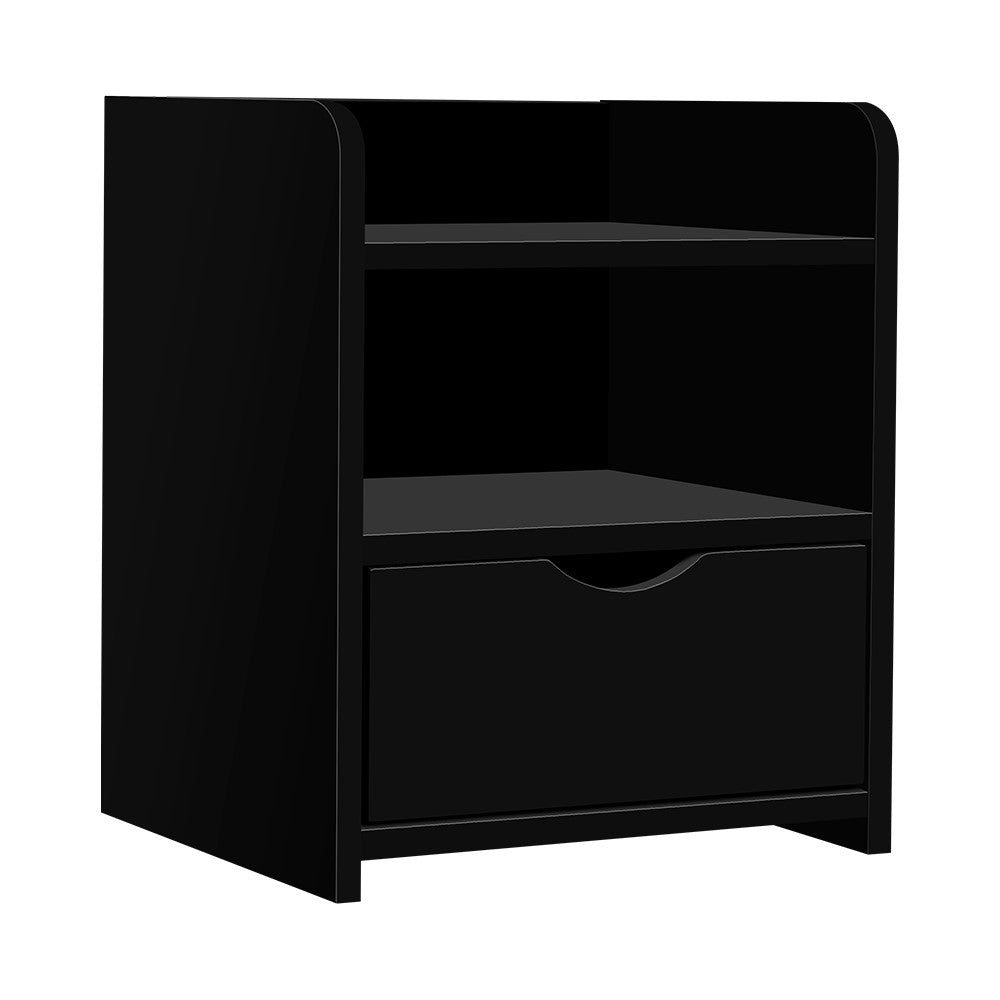 Artiss Bedside Table Drawer - Black ShopFrenzy