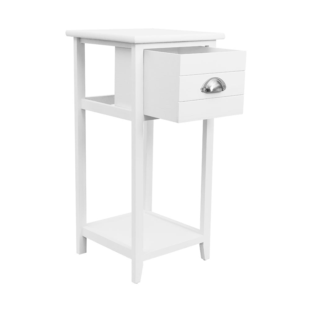 Artiss Bedside Table Nightstand Drawer Storage Cabinet Lamp Side Shelf White ShopFrenzy