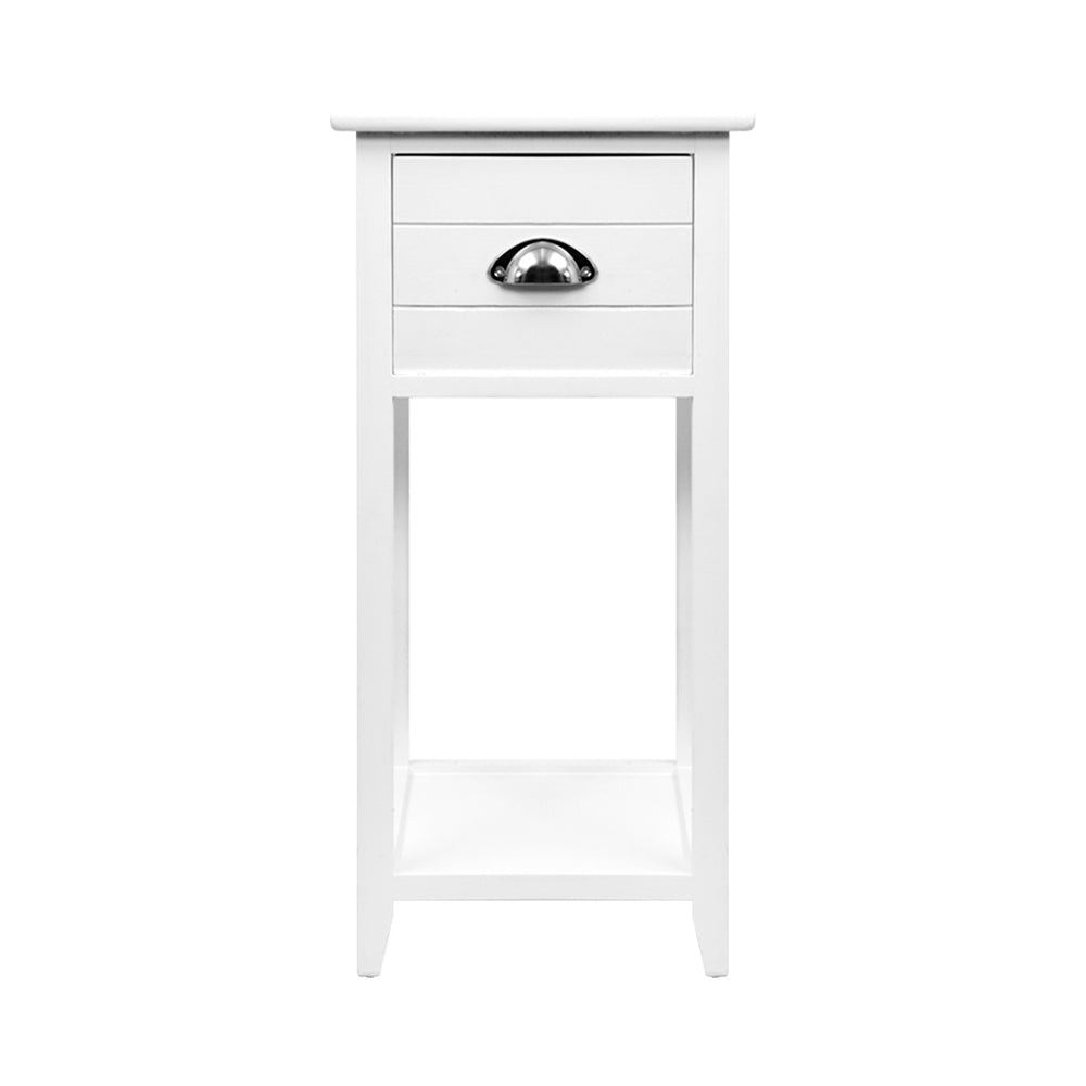 Artiss Bedside Table Nightstand Drawer Storage Cabinet Lamp Side Shelf White ShopFrenzy