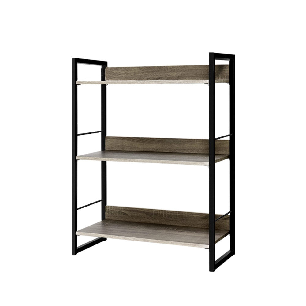 Artiss Bookshelf Display Shelves Metal Bookcase Wooden Book Shelf Wall Storage ShopFrenzy