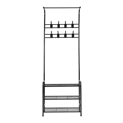 Artiss Clothes Rack Coat Stand Garment Portable Hanger Airer Organiser Shoe Storage Metal Black ShopFrenzy