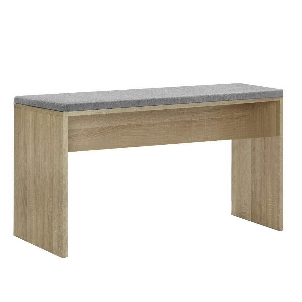 Artiss Dining Bench NATU Upholstery Seat Stool Chair Cushion Kitchen Furniture Oak 90cm ShopFrenzy