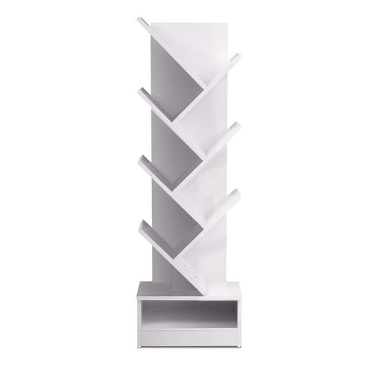 Artiss Display Shelf 7-Shelf Tree Bookshelf Book Storage Rack Bookcase White ShopFrenzy