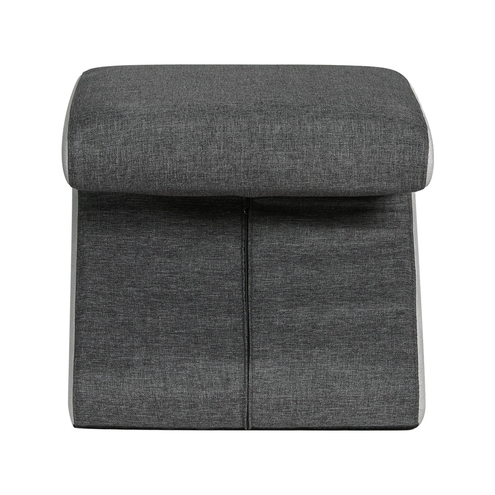 Artiss Ottoman Foot Stool Fabric Foot Rest Footstool Padded Seat Kids Grey ShopFrenzy