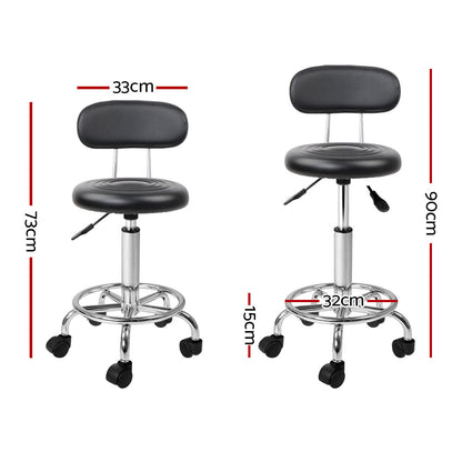 Artiss Salon Stool Swivel Chair Backrest Barber Hairdressing Hydraulic Height ShopFrenzy