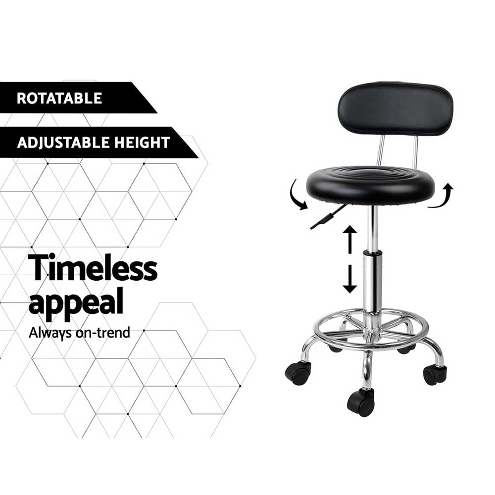 Artiss Salon Stool Swivel Chair Backrest Barber Hairdressing Hydraulic Height ShopFrenzy