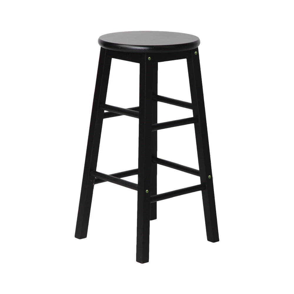 Artiss Set of 2 Beech Wood Backless Bar Stools - Black ShopFrenzy