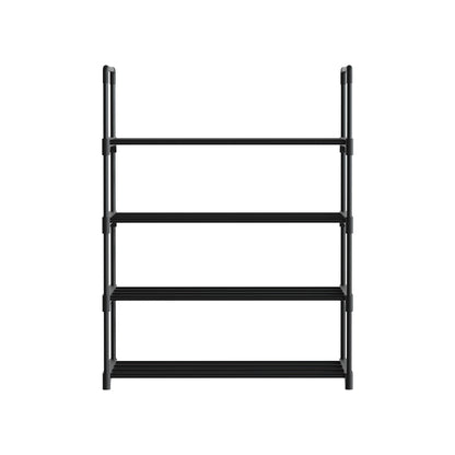 Artiss Shoe Rack Stackable Shelves 4 Tiers 55cm Shoes Storage Stand Black ShopFrenzy