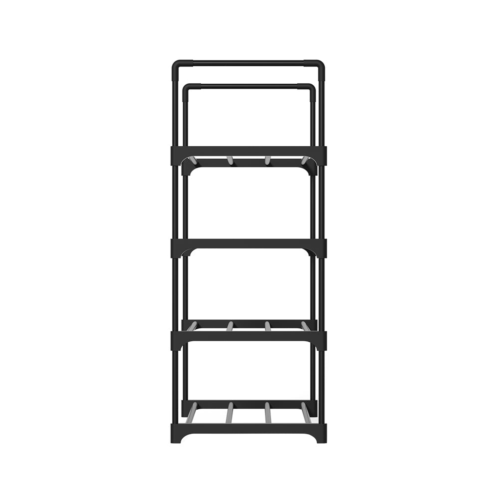 Artiss Shoe Rack Stackable Shelves 4 Tiers 55cm Shoes Storage Stand Black ShopFrenzy