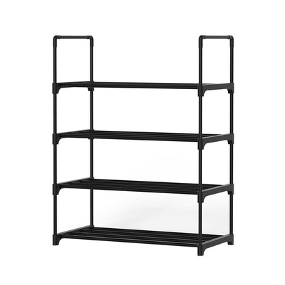 Artiss Shoe Rack Stackable Shelves 4 Tiers 55cm Shoes Storage Stand Black ShopFrenzy