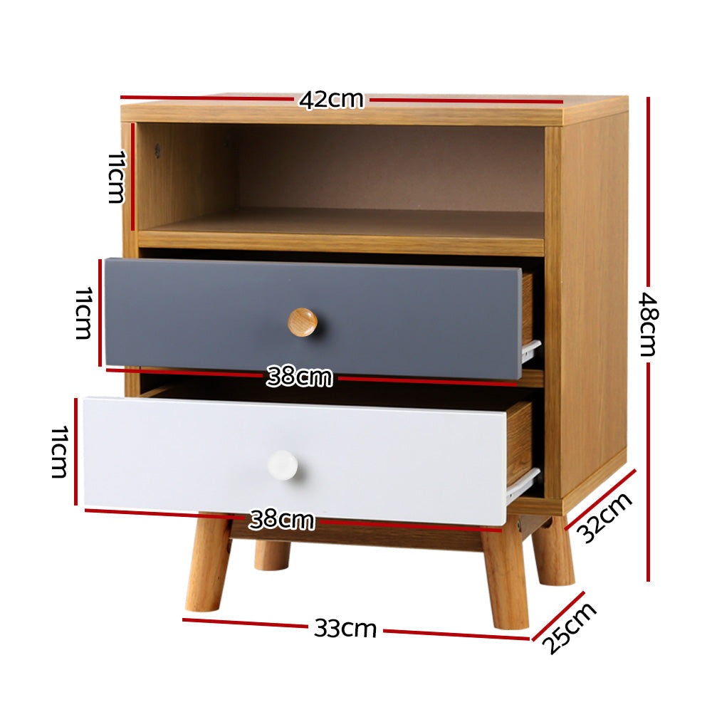 Artiss Wooden Bedside Table ShopFrenzy