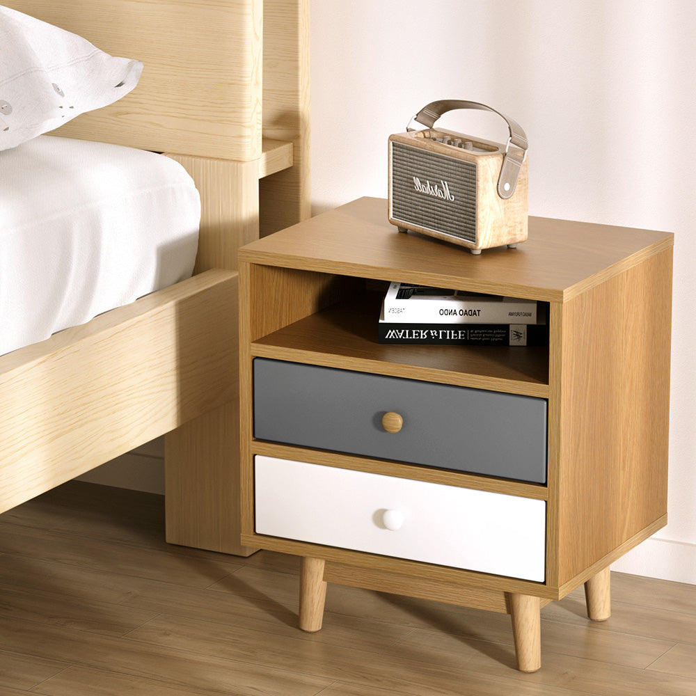 Artiss Wooden Bedside Table ShopFrenzy