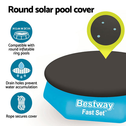 Bestway Pool Cover Fits 2.44m Above Ground Swimming Pool PVC Blanket