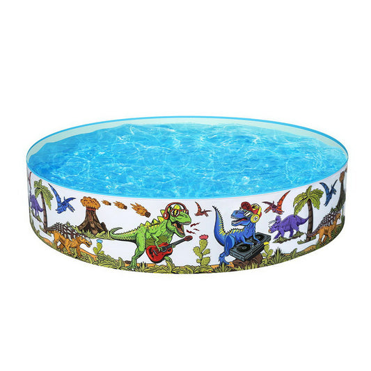 Bestway Kids Pool 183x38cm Round Above Ground Rigid Swimming Pools Dinosaur 946L