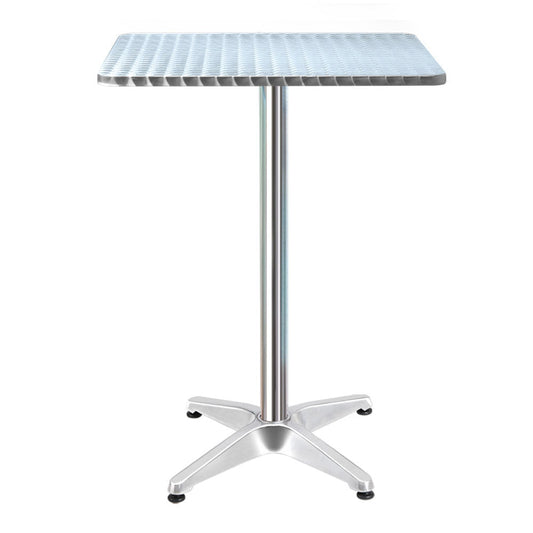 Bar Table Outdoor Furniture Adjustable Aluminium Pub Cafe Indoor Square Gardeon ShopFrenzy