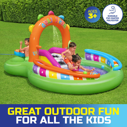 Bestway 3m x 1.9m Inflatable Sing & Splash Water Fun Park Pool & Slide 349L ShopFrenzy