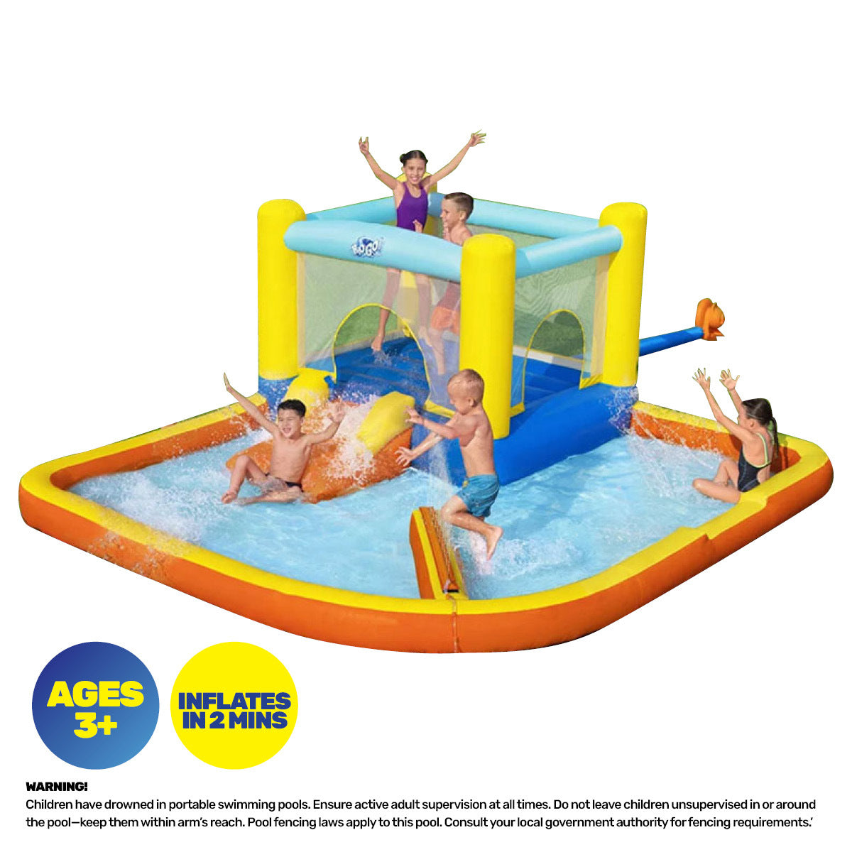 Bestway H2OGO! Bounce Water Park Inflatable Pool Slide w Electric Blower ShopFrenzy