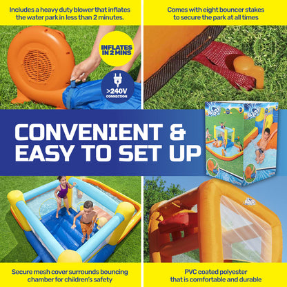 Bestway H2OGO! Bounce Water Park Inflatable Pool Slide w Electric Blower ShopFrenzy