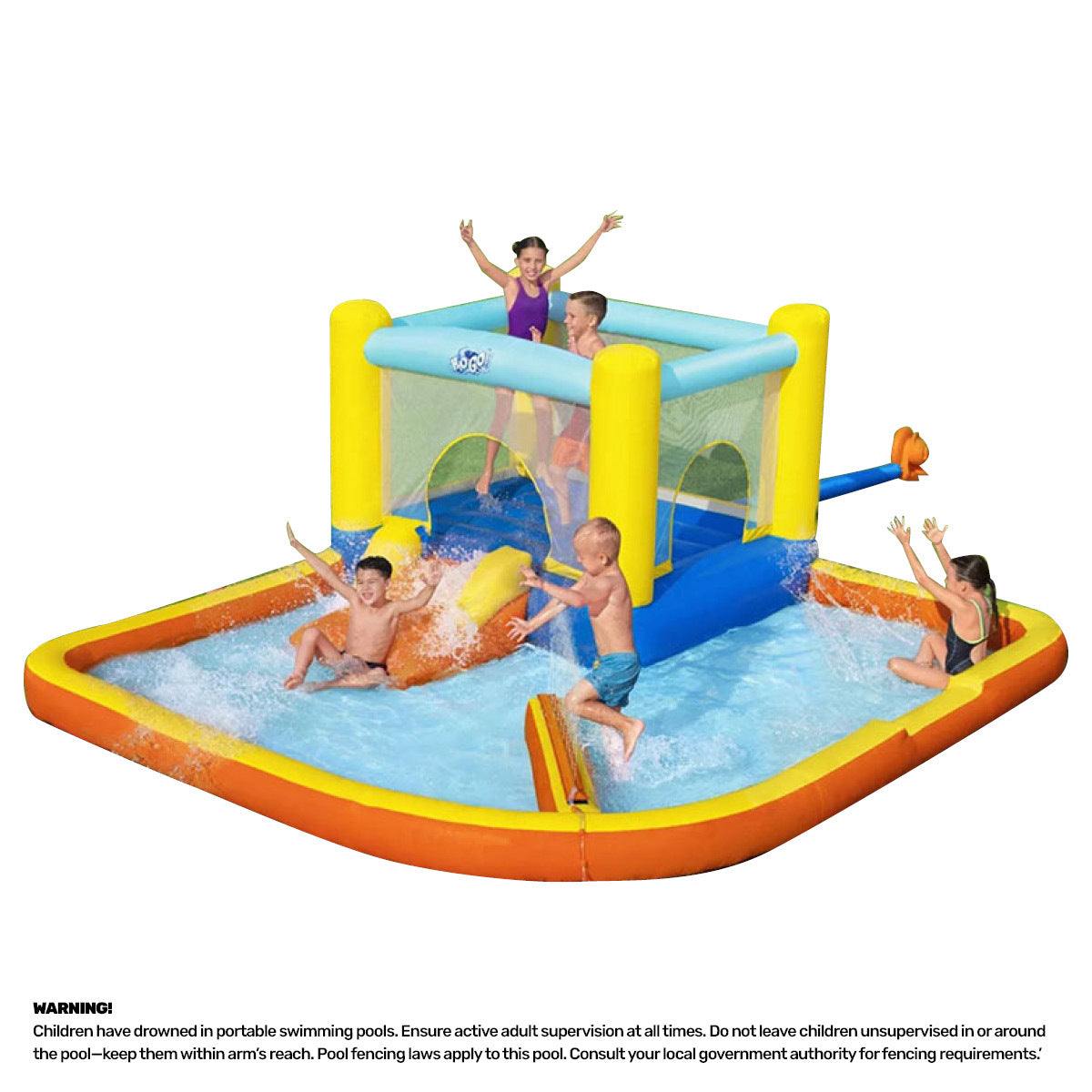 Bestway H2OGO! Bounce Water Park Inflatable Pool Slide w Electric Blower ShopFrenzy