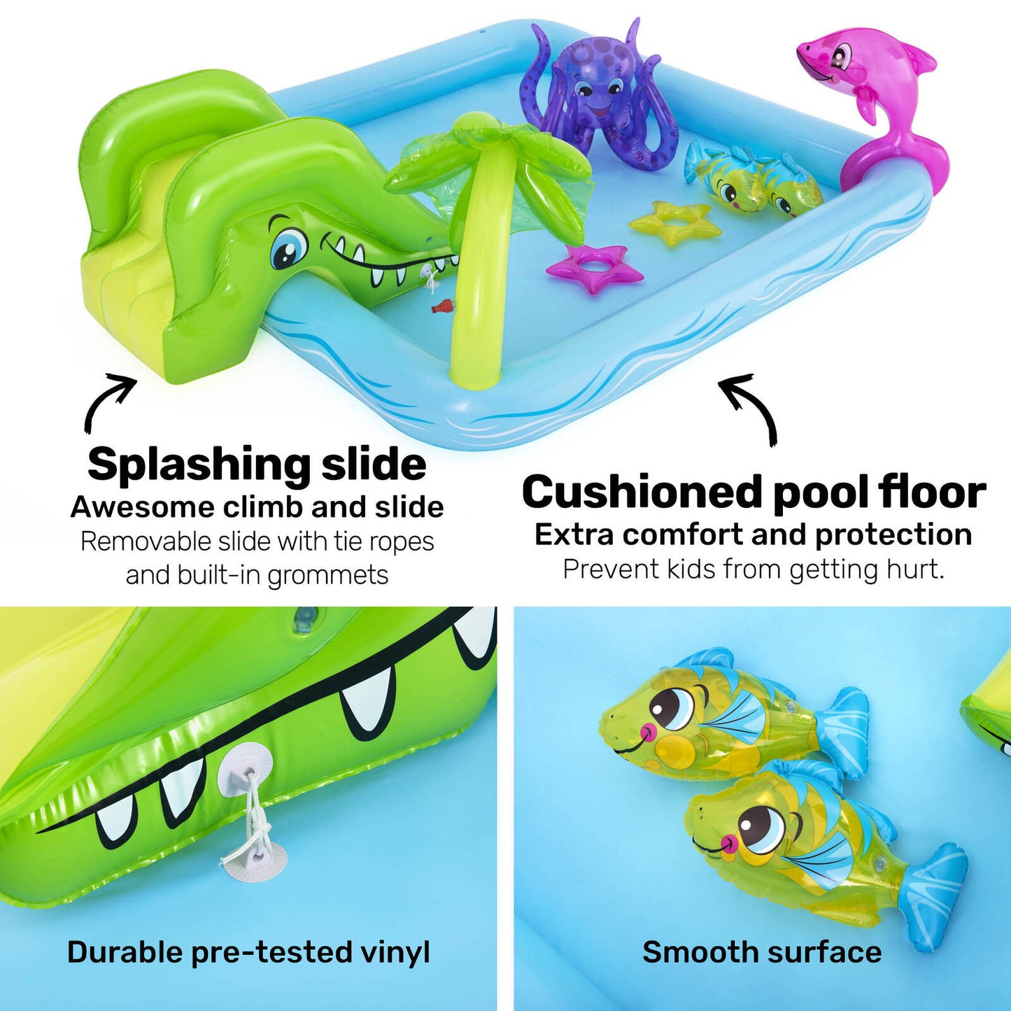 Bestway Inflatable Aquarium Mini Water Fun Park Pool With Slide 308L ShopFrenzy