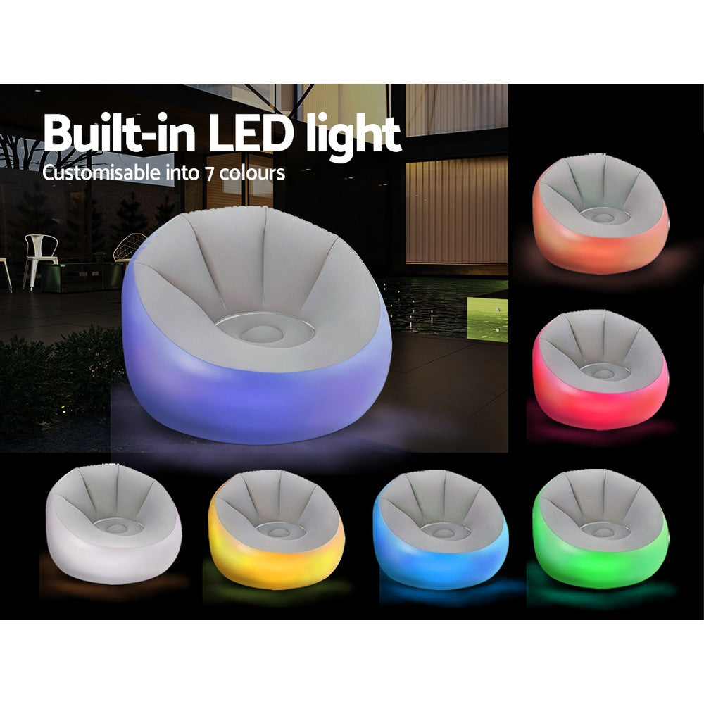 Bestway Inflatable Seat Sofa LED Light Chair Outdoor Lounge Cruiser ShopFrenzy