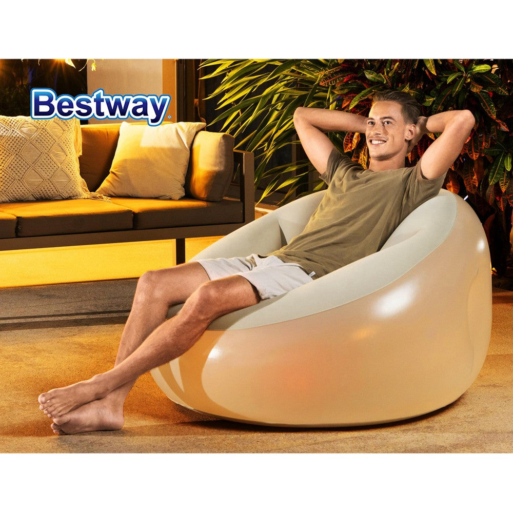 Bestway Inflatable Seat Sofa LED Light Chair Outdoor Lounge Cruiser ShopFrenzy