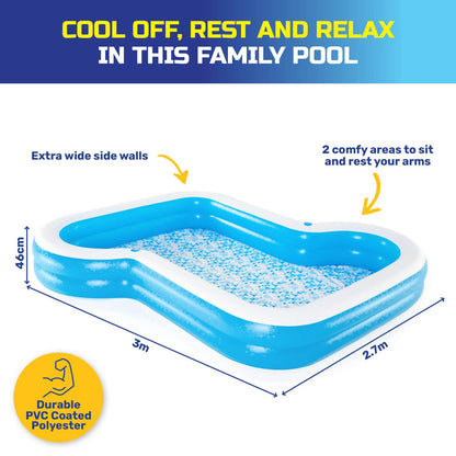 Bestway Inflatable Sunsational Family Pool Mosaic Printed Base 1207L ShopFrenzy