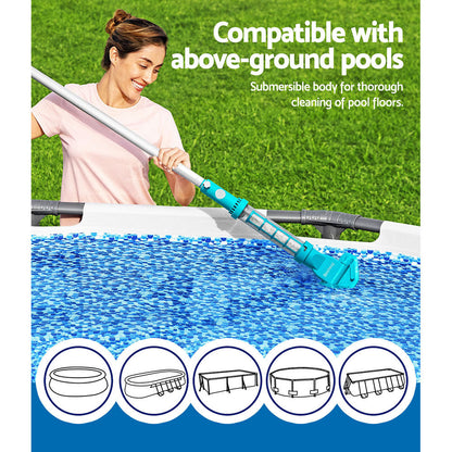 Bestway Pool Cleaner Cordless with Pole Swimming Pool Automatic Vacuum 2.5M ShopFrenzy