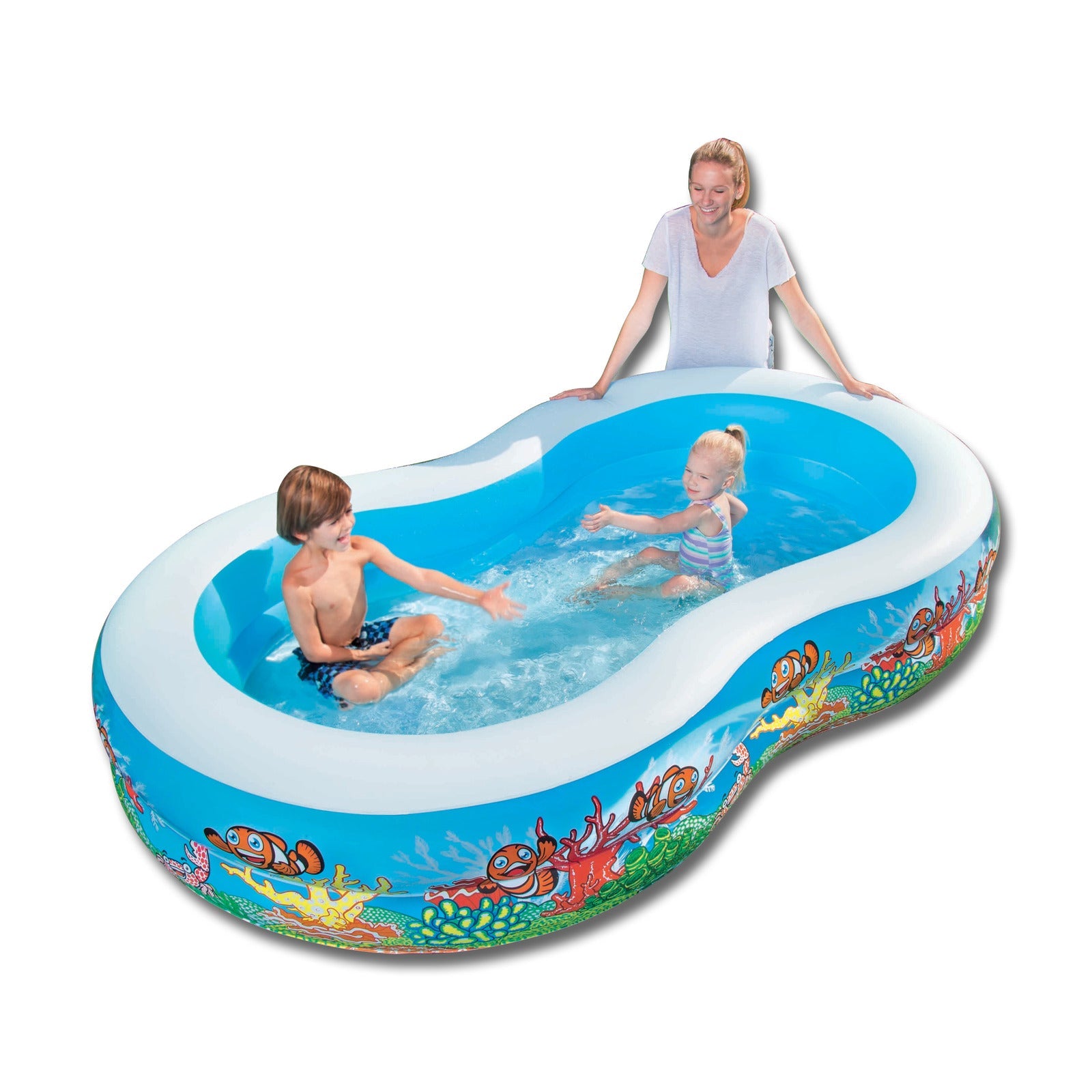 Bestway Swimming Pool Above Ground Inflatable Family Fun 262cm x 157cm x 46cm ShopFrenzy