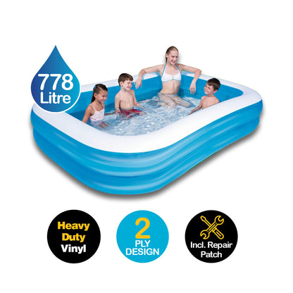 Bestway Swimming Pool Above Ground Inflatable Family Fun 262cm x 175cm x 51cm ShopFrenzy