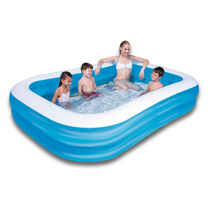 Bestway Swimming Pool Above Ground Inflatable Family Fun 262cm x 175cm x 51cm ShopFrenzy