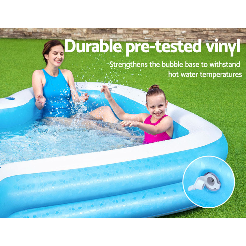 Bestway Swimming Pool Kids Above Ground Inflatable Rectangular Family 3M Pools ShopFrenzy