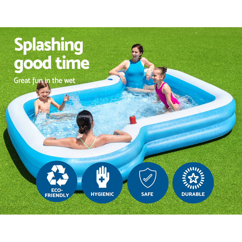 Bestway Swimming Pool Kids Above Ground Inflatable Rectangular Family 3M Pools ShopFrenzy