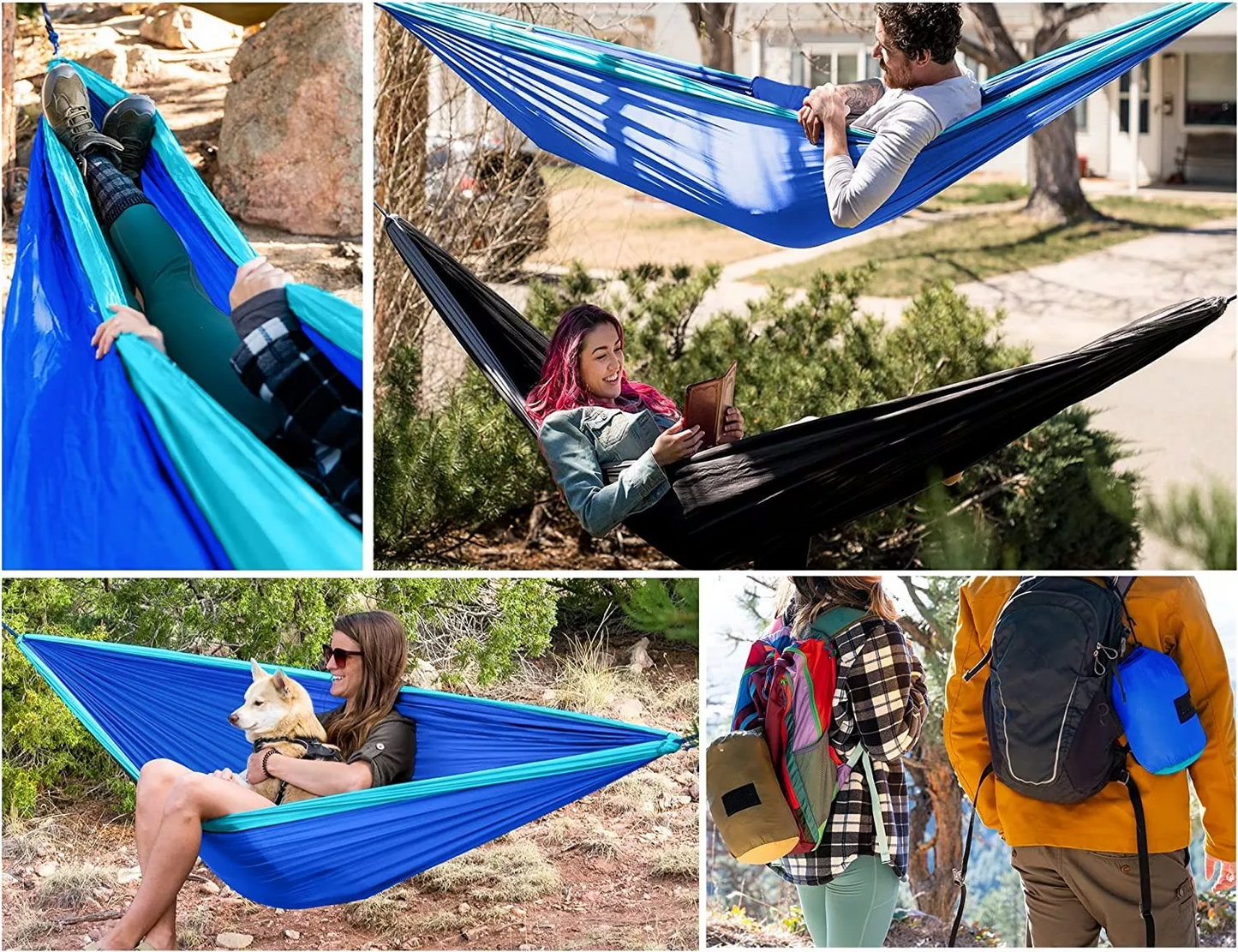 Black & Grey Camping Hammock ShopFrenzy