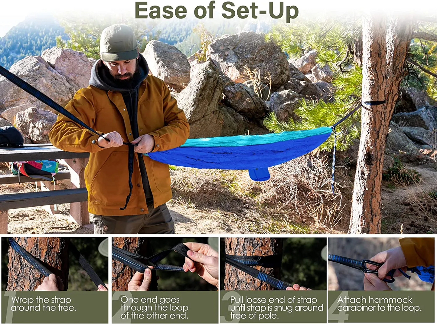 Black & Grey Camping Hammock ShopFrenzy