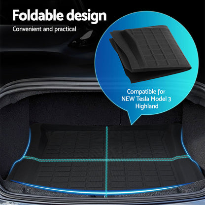 NEW Tesla Model 3 Highland 2024 Boot Liner Rear Frunk Cargo Trunk Mats Weisshorn